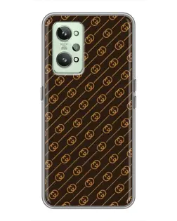 Чехол для Realme GT2 с картинкой «Gucci — золотые диагонали»