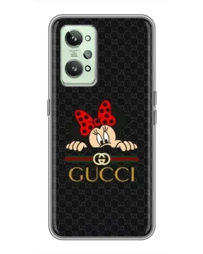 Чехол для Realme GT2 с картинкой «Минни Маус Gucci — черный»
