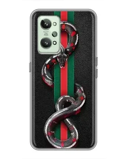 Чехол для Realme GT2 с картинкой «Gucci — змея на полосе»