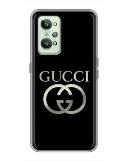 Чехол для Realme GT2 с картинкой «Gucci — золото на черном»