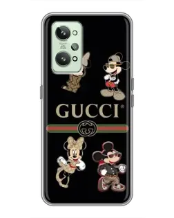 Чехол для Realme GT2 с картинкой «Gucci — герои Disney и монограмма»