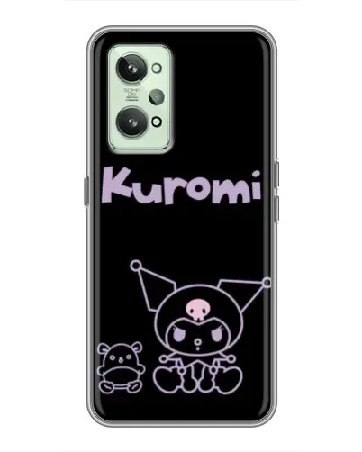 Чехол для Realme GT2 с картинкой «Kuromi — черный минимализм»