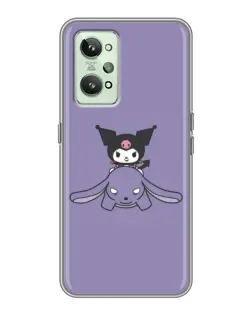 Чехол для Realme GT2 с картинкой «Kuromi на лиловом фоне»