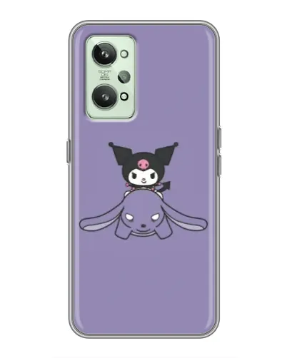 Чехол для Realme GT2 с картинкой «Kuromi на лиловом фоне»