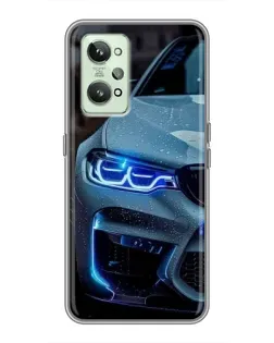 Чехол для Realme GT2 с картинкой «Взгляд BMW с синими фарами»