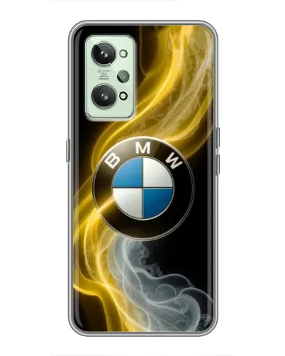 Чехол для Realme GT2 с картинкой «Золотистый дым BMW»