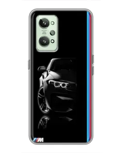 Чехол для Realme GT2 с картинкой «Силуэт BMW в темноте»