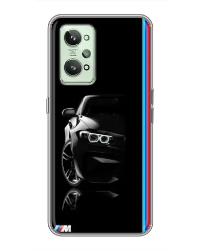 Чехол для Realme GT2 с картинкой «Силуэт BMW в темноте»