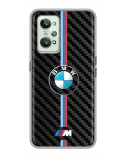 Чехол для Realme GT2 с картинкой «Эмблема BMW и карбон»