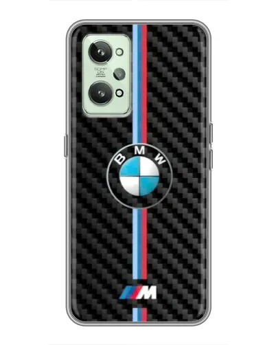 Чехол для Realme GT2 с картинкой «Эмблема BMW и карбон»