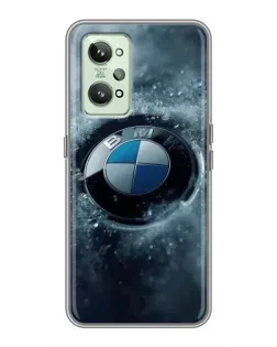 Чехол для Realme GT2 с картинкой «Логотип BMW — лед»