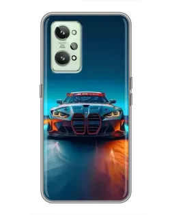 Чехол для Realme GT2 с картинкой «BMW — огни неона»