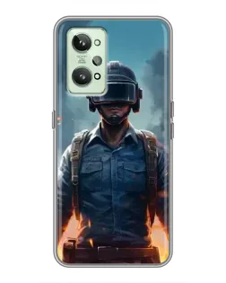 Чехол для Realme GT2 с картинкой «PUBG — реалистичный герой»