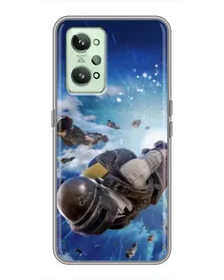 Чехол для Realme GT2 с картинкой «Десант PUBG — прыжок»