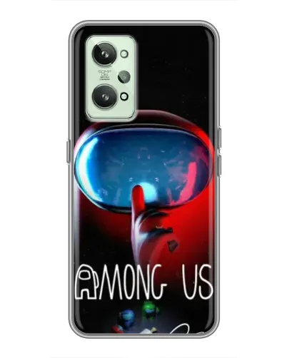 Чехол для Realme GT2 с картинкой «Красный импостер — макро»