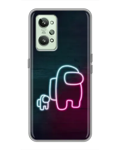 Чехол для Realme GT2 с картинкой «Among Us неон-арт»