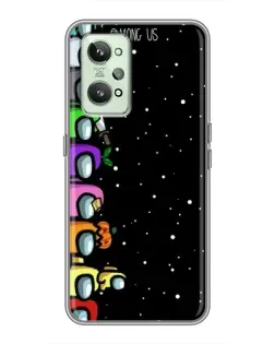 Чехол для Realme GT2 с картинкой «Команда Among Us»