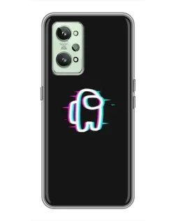 Чехол для Realme GT2 с картинкой «Among Us неон»