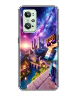 Чехол для Realme GT2 с картинкой «Стив и космос»
