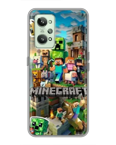 Чехол для Realme GT2 с картинкой «Замок Minecraft»