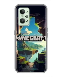Чехол для Realme GT2 с картинкой «Пещера Майнкрафт»