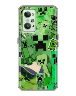 Чехол для Realme GT2 с картинкой «Криперы Minecraft»