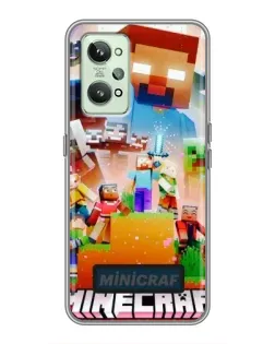 Чехол для Realme GT2 с картинкой «Minecraft герои игры»