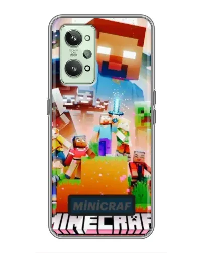 Чехол для Realme GT2 с картинкой «Minecraft герои игры»
