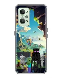 Чехол для Realme GT2 с картинкой «Эндермен в лесу»