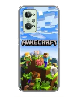 Чехол для Realme GT2 с картинкой «Minecraft классический мир»
