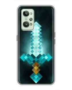 Чехол для Realme GT2 с картинкой «Алмазный меч неон»