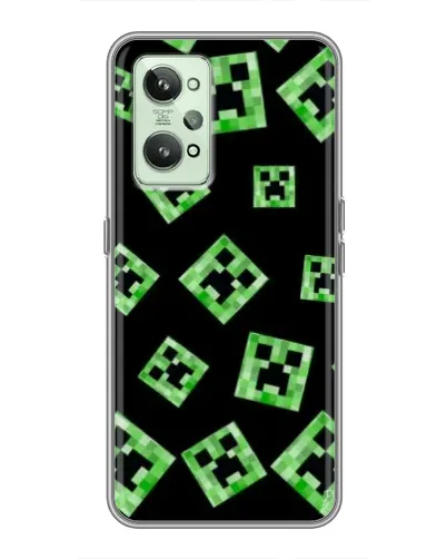 Чехол для Realme GT2 с картинкой «Паттерн с криперами»