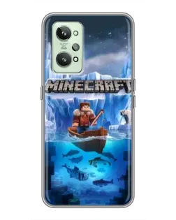 Чехол для Realme GT2 с картинкой «Minecraft ледяной мир»