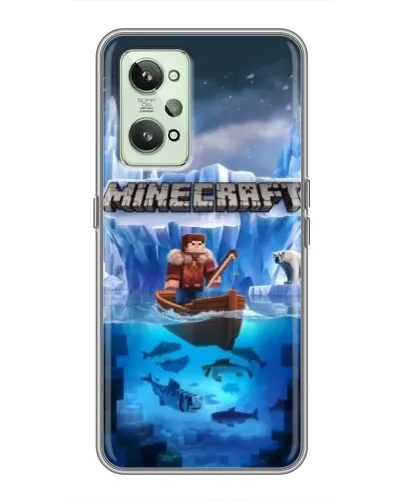 Чехол для Realme GT2 с картинкой «Minecraft ледяной мир»