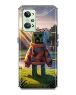 Чехол для Realme GT2 с картинкой «Крипер в свитере»