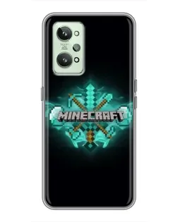 Чехол для Realme GT2 с картинкой «Minecraft Diamond лого»