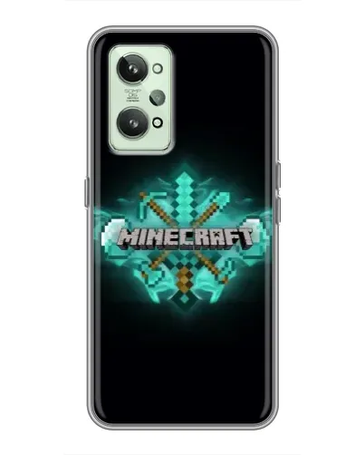 Чехол для Realme GT2 с картинкой «Minecraft Diamond лого»