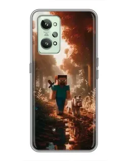 Чехол для Realme GT2 с картинкой «Стив в лесу»