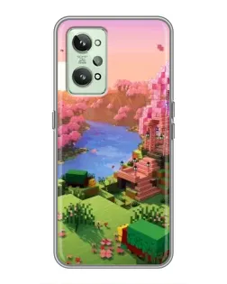 Чехол для Realme GT2 с картинкой «Розовое дерево Minecraft»