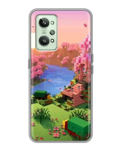 Чехол для Realme GT2 с картинкой «Розовое дерево Minecraft»