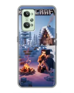 Чехол для Realme GT2 с картинкой «Зимний Minecraft»