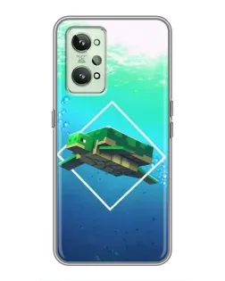 Чехол для Realme GT2 с картинкой «Черепаха Minecraft»