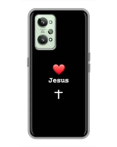 Чехол для Realme GT2 с картинкой «Сердце - Jesus»