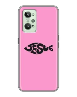 Чехол для Realme GT2 с картинкой «Розовый символ  Jesus»