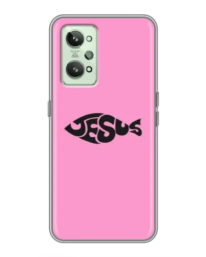 Чехол для Realme GT2 с картинкой «Розовый символ  Jesus»