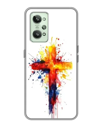 Чехол для Realme GT2 с картинкой «Акварельный крест»