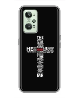 Чехол для Realme GT2 с картинкой «Текстовый крест»