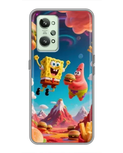 Чехол для Realme GT2 с картинкой «Космический фастфуд»