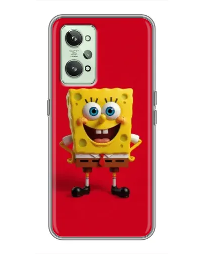 Чехол для Realme GT2 с картинкой «Спанч Боб на красном»