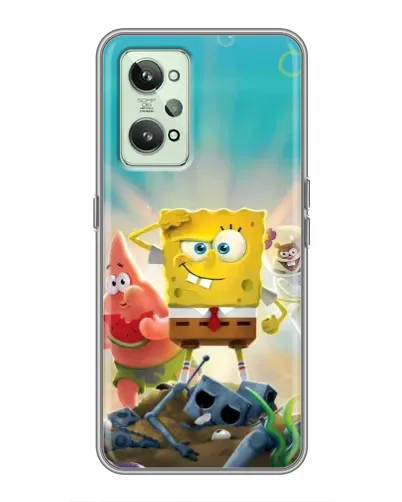 Чехол для Realme GT2 с картинкой «Спанч Боб победитель»